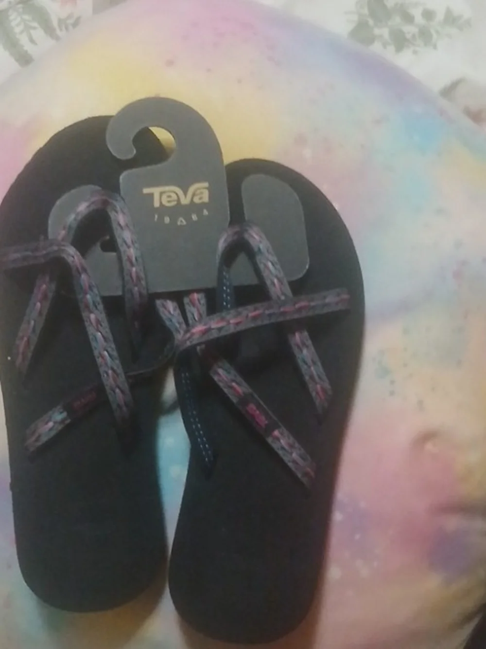 Teva Mush II Flip-Flop Women's Black & Pink Sandals NWT
